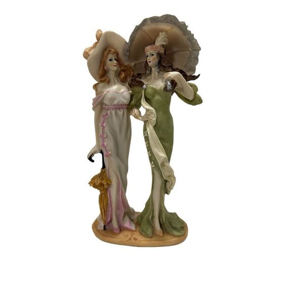 Vtg Mirella Collection Figurine 5.5"x 10.5" Multi Hand-Painted Southern Belles - Picture 4 of 14